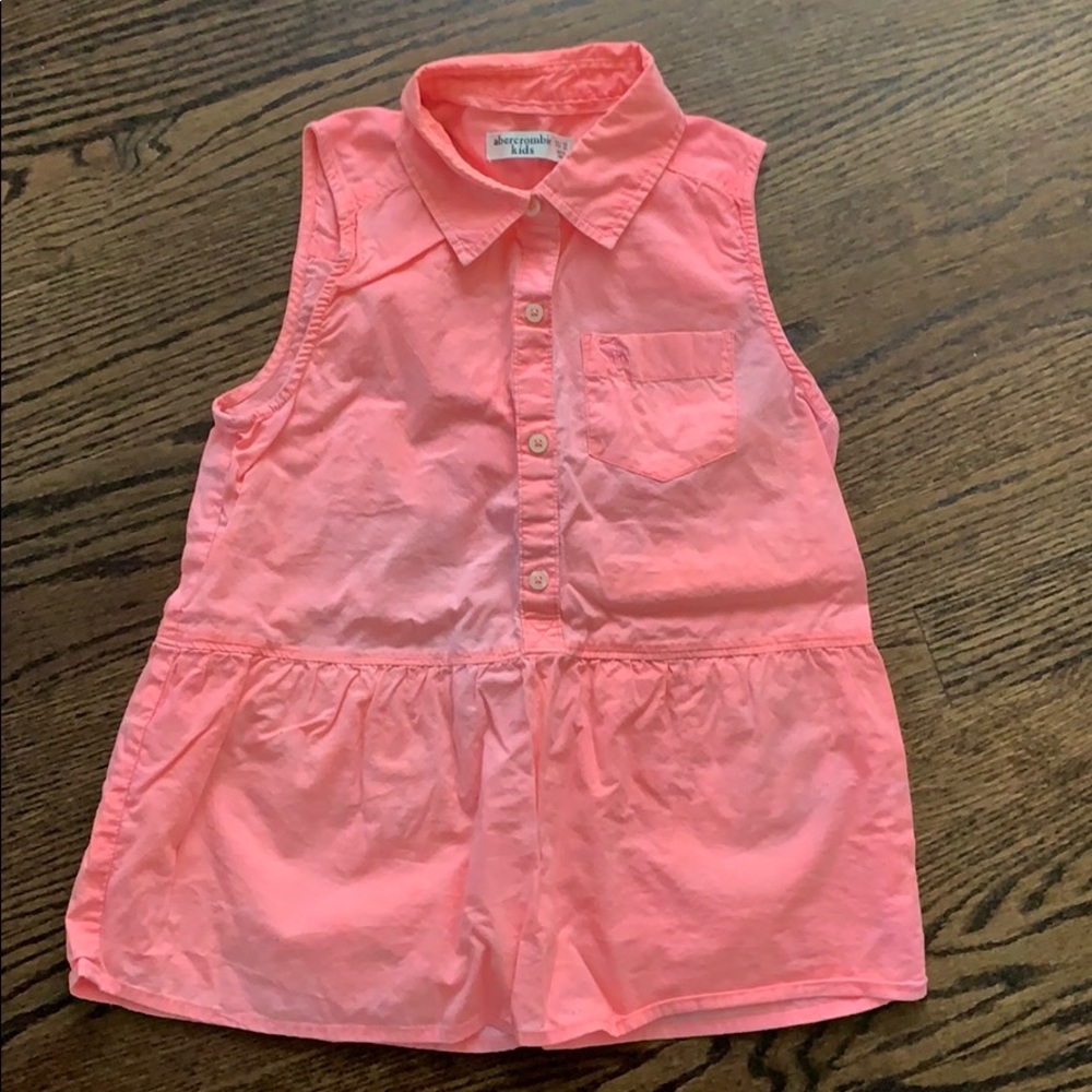 Pink collared tank top from Abercrombie kids